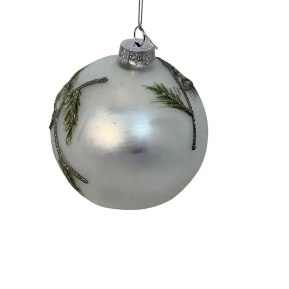 Raz Imports Winter Chickadee Glass Ball Ornament 5